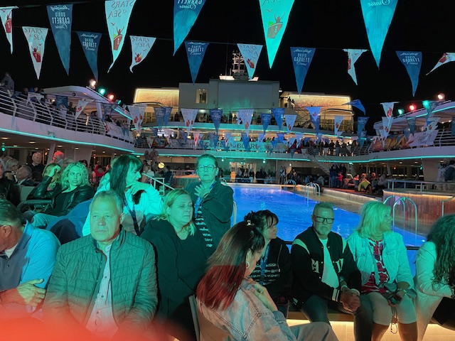 Stars at Sea — pool deck atmosphere, David Garrett Cruise on Mein Schiff 1, April 2026
