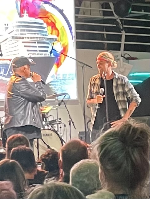 David Garrett speaking on stage, David Garrett Cruise on Mein Schiff 1, April 2026