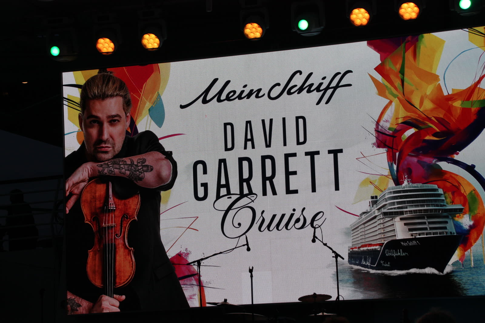 Welcome night on Mein Schiff 1 &mdash; David Garrett Cruise, April 2026 &middot; photographed by Ania Borkowska & Viola Turska