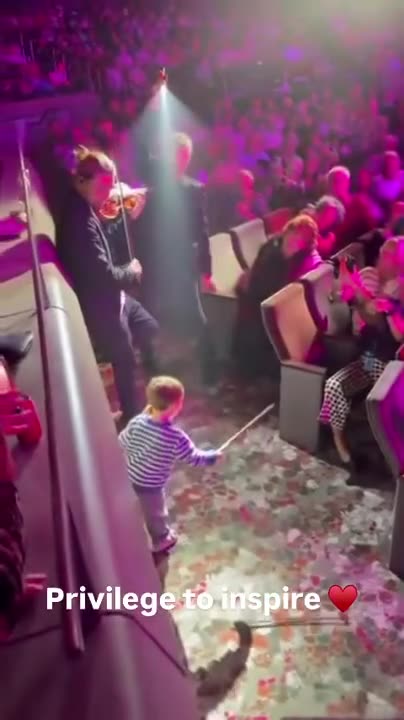 &ldquo;Privilege to inspire&rdquo; &mdash; David's Instagram reel of a small fan with a tiny violin appearing in the aisle