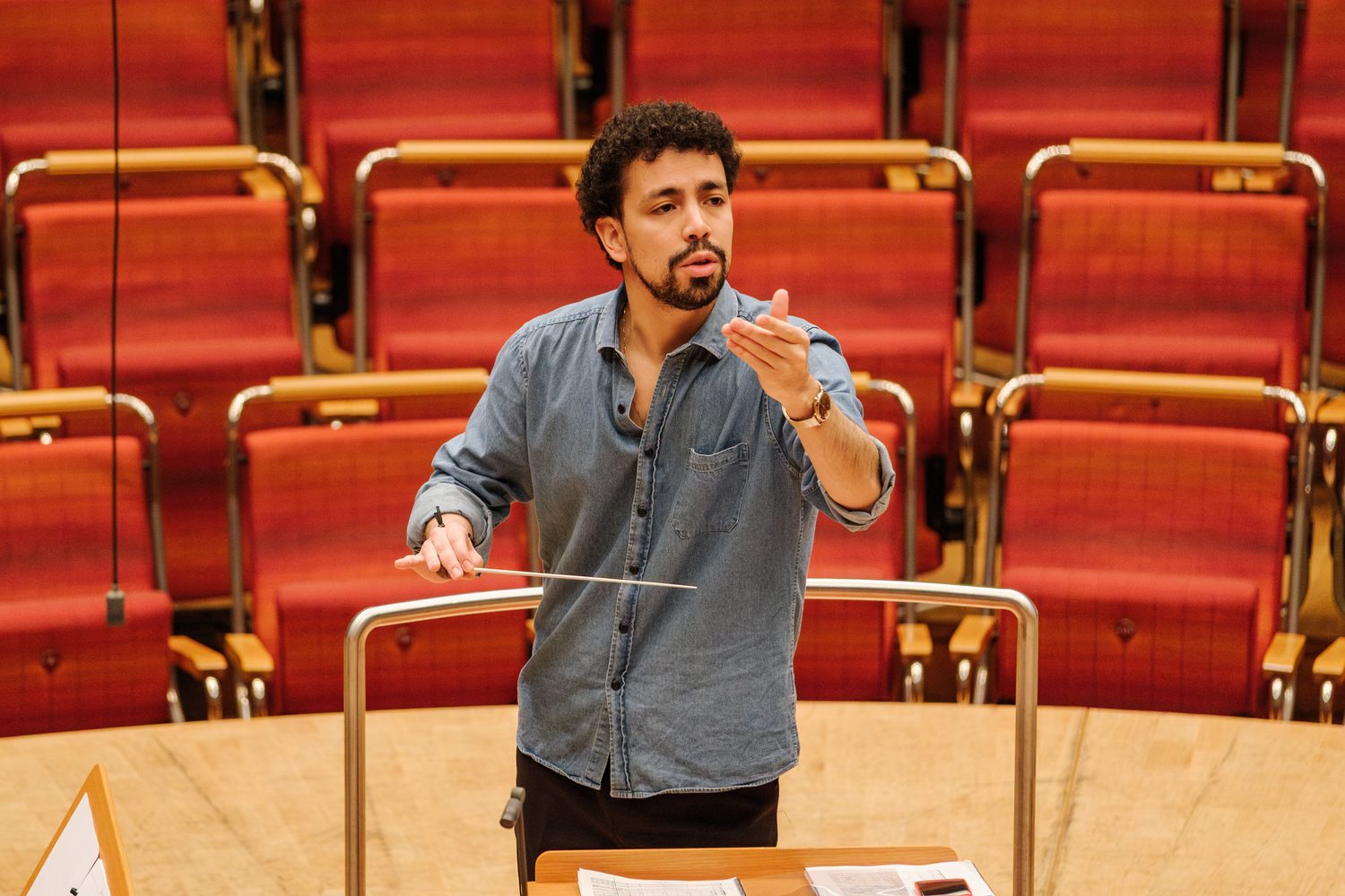 Luis Toro Araya en un ensayo